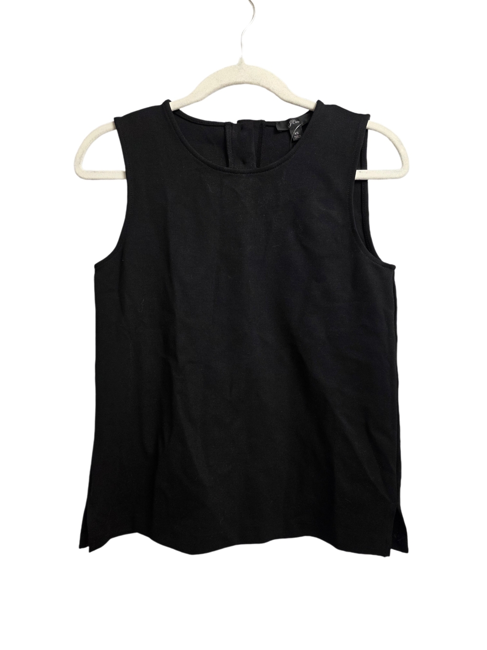 J. Crew Top Womens Small Black Jeweled Button Back Ponte Top Sleeveless Size XS